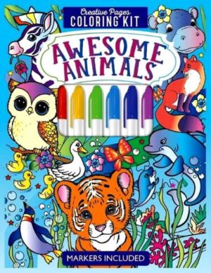 CREATIVE PAGES COLOURING KIT: AWESOME ANIMALS